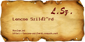 Lencse Szilárd névjegykártya
