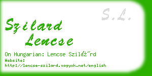 szilard lencse business card